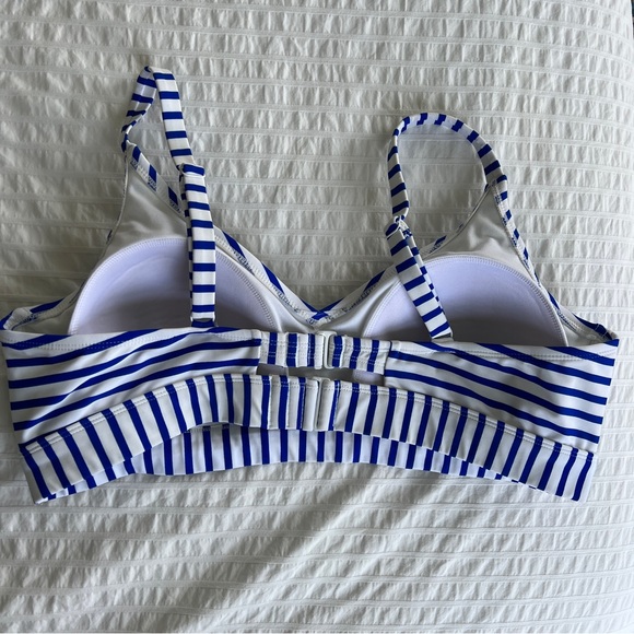 Kona Sol Plus Size Bikini Top Blue Stripe, 20W - Picture 6 of 11